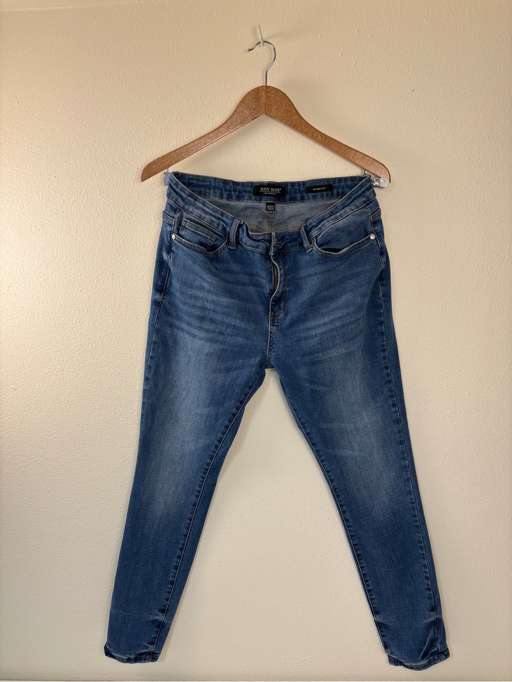 Slim Fit Skinny Jeans Medium Denim Judy Blue Classic Ankle Cut School Work